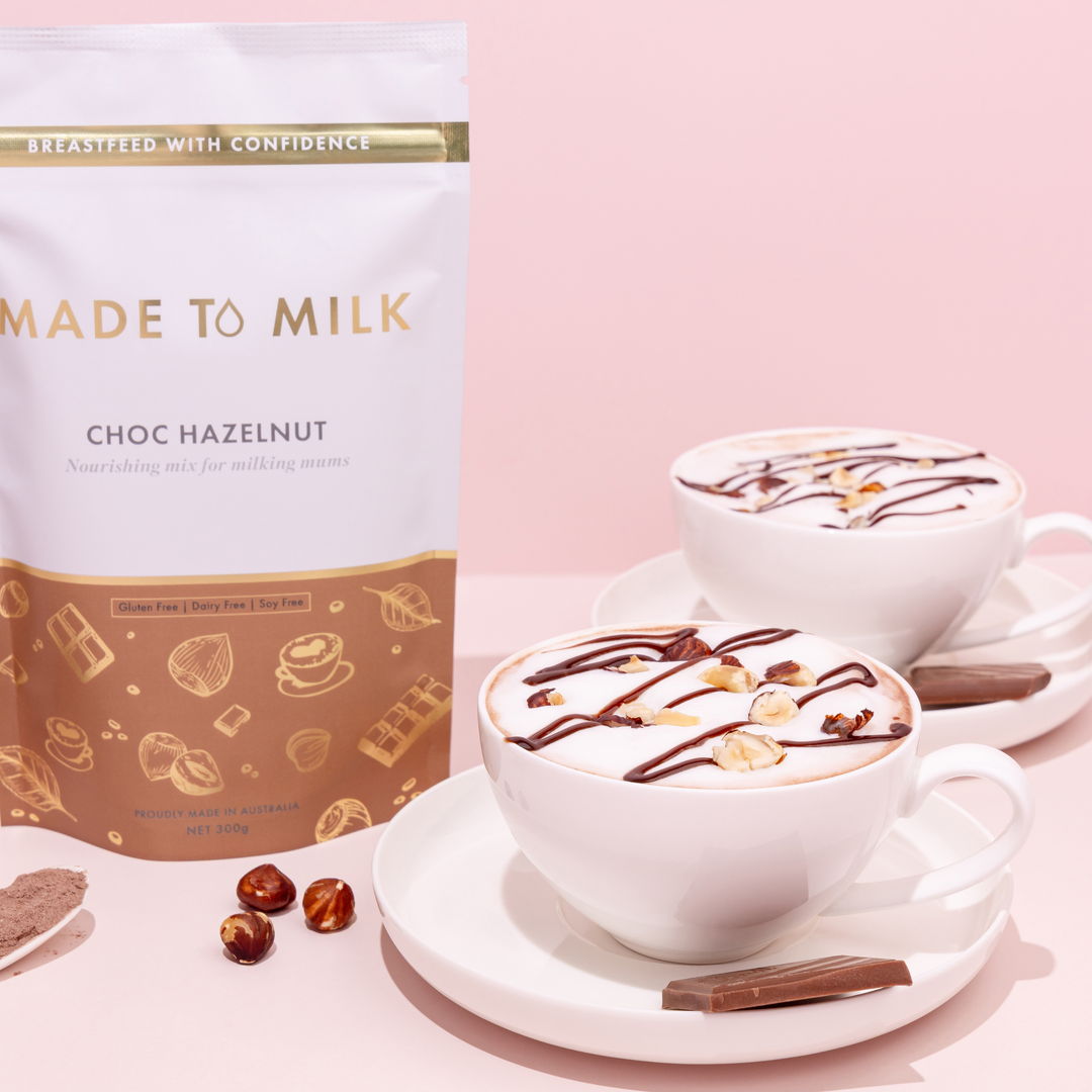 milkページ Choc Hazelnut Lactation Drink Mix GF DF SF | Made to Milk